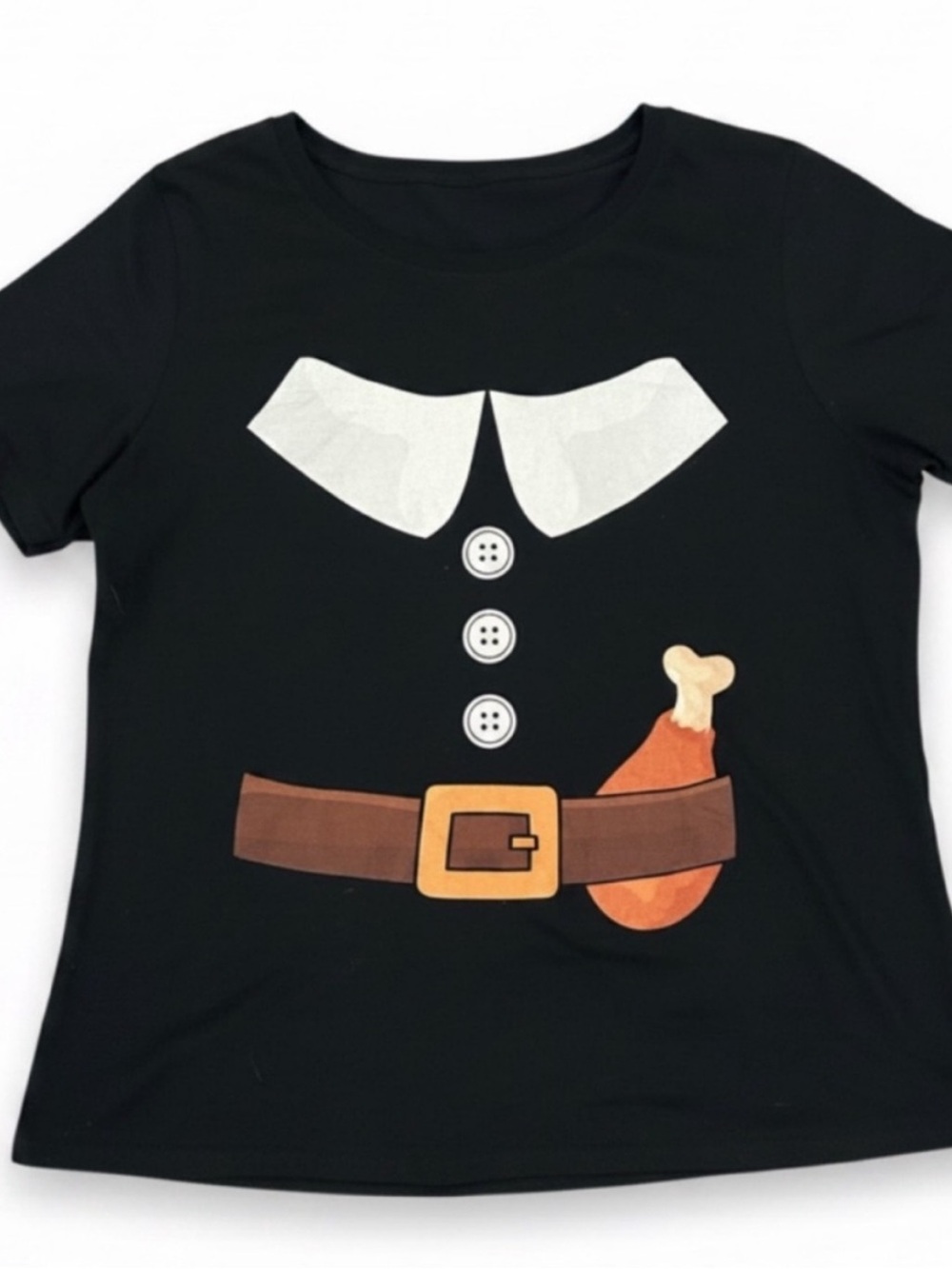 Thanksgiving Pilgrim Turkey Leg Costume Graphic T-Shirt